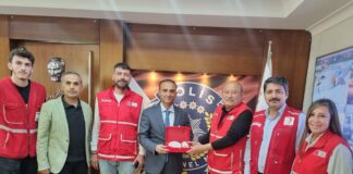 TÜRK KIZILAY İSKENDERUN ŞUBE YÖNETİMİNDEN EMNİYET MÜDÜRÜ GÜNEŞ’E KUTLAMA ZİYARETİ